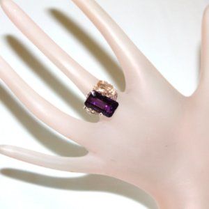 Designer 10ct Purple Amethyst Sterling Wire Ring